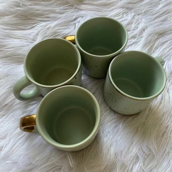 Magnolia Homes 4 Sage Green and Gold Coffee Mugs - Picture 5 of 5